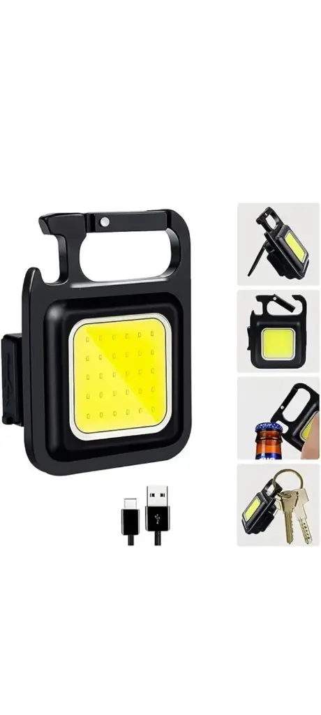 NEWSPARSH Biman New Portable COB Rechargeable Keychain Light Lamp 