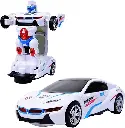 Dherik Tradworld Deform Robot Super Car for Kids, Bump & Go Action 2 in 1 Robot Car Toy with 3D Lights and Music Transform Car Toy