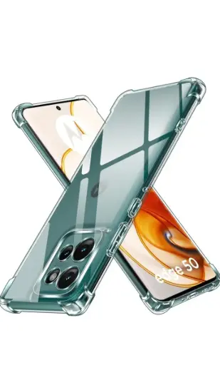 COVERLINE Back Cover for Motorola Edge 50 (Transparent, Shock Proof, Silicon, Pack of: 1)