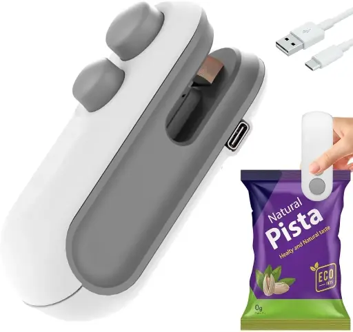 Wazdorf Sealing Clip - Portable Mini Sealing Machine Handheld Packet Sealer for Food, Snacks, Chips, Fresh Storage, Plastic Bag Sealing Machine
